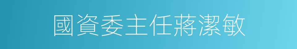 國資委主任蔣潔敏的同義詞