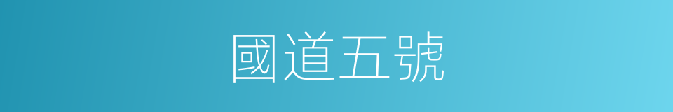 國道五號的同義詞