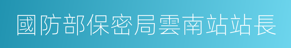 國防部保密局雲南站站長的同義詞