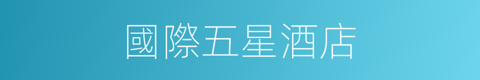 國際五星酒店的同義詞