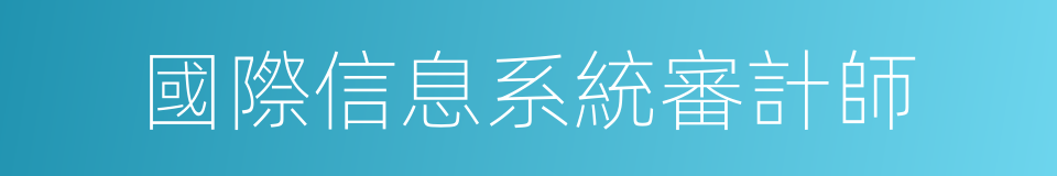 國際信息系統審計師的同義詞