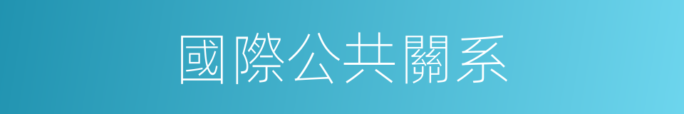 國際公共關系的同義詞