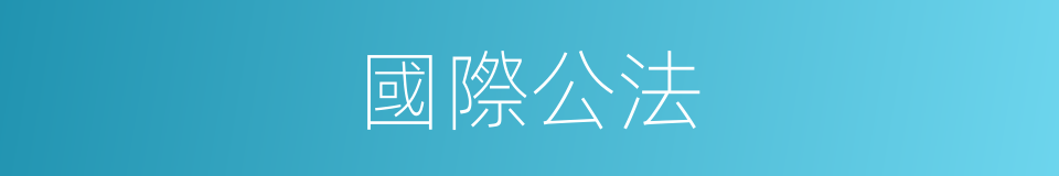 國際公法的意思