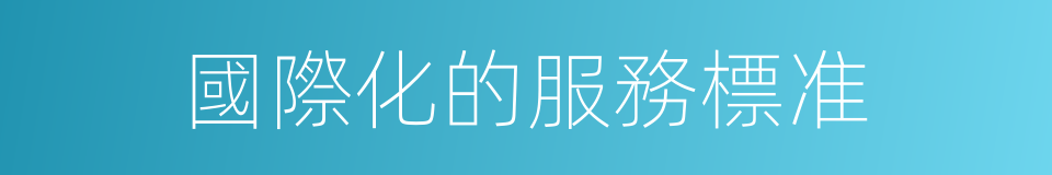 國際化的服務標准的同義詞