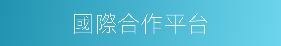 國際合作平台的同義詞