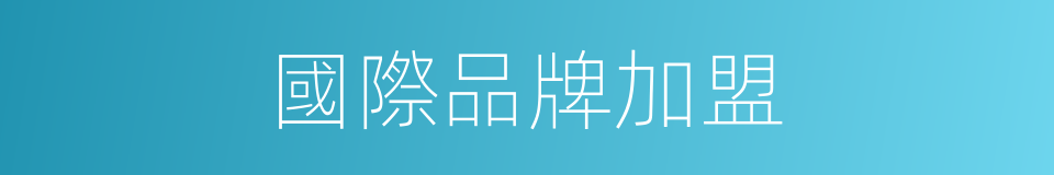 國際品牌加盟的同義詞