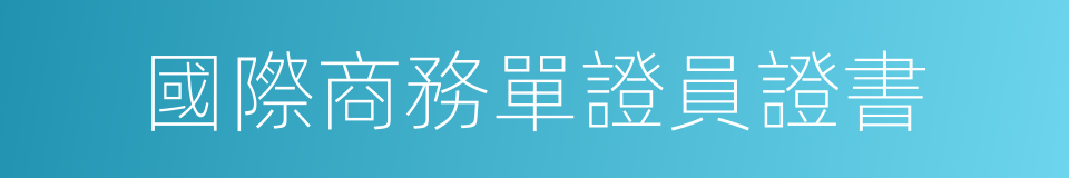 國際商務單證員證書的同義詞