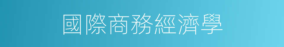 國際商務經濟學的同義詞