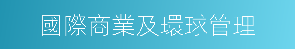 國際商業及環球管理的同義詞