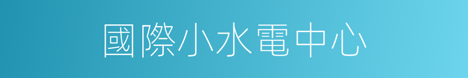 國際小水電中心的同義詞