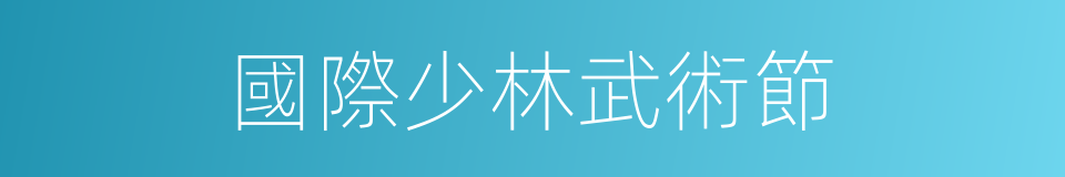國際少林武術節的同義詞