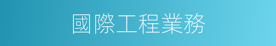 國際工程業務的同義詞