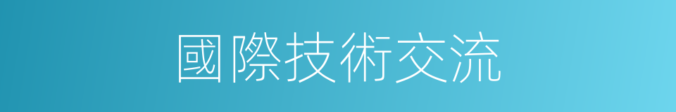 國際技術交流的同義詞