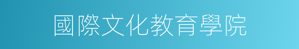 國際文化教育學院的同義詞