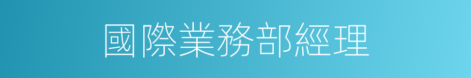 國際業務部經理的同義詞