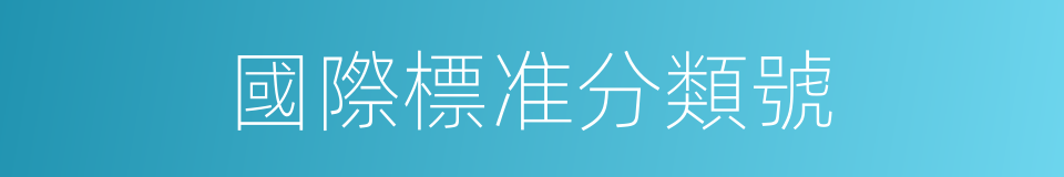 國際標准分類號的同義詞