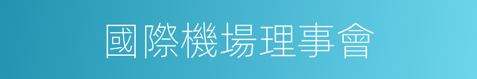 國際機場理事會的同義詞