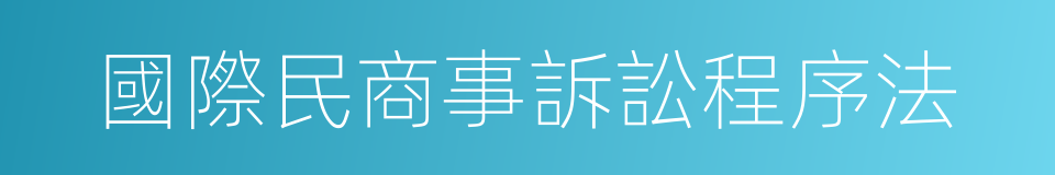 國際民商事訴訟程序法的同義詞