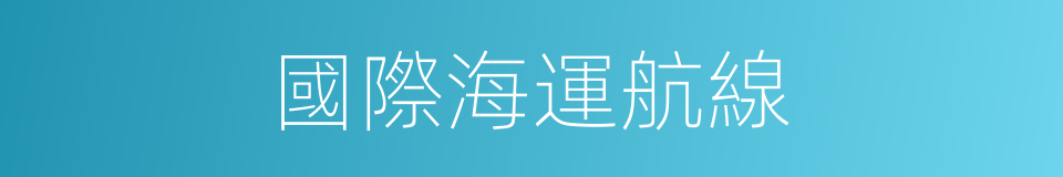 國際海運航線的同義詞