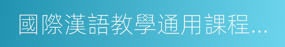 國際漢語教學通用課程大綱的同義詞