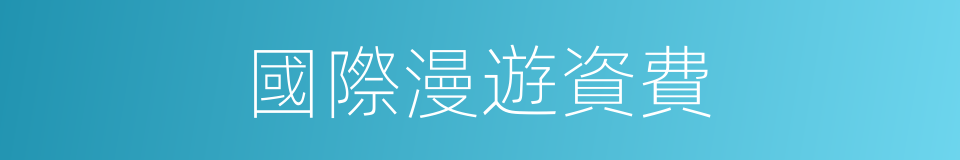 國際漫遊資費的同義詞