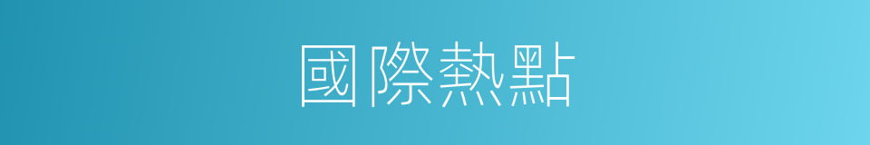 國際熱點的同義詞