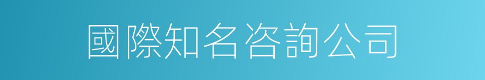國際知名咨詢公司的同義詞