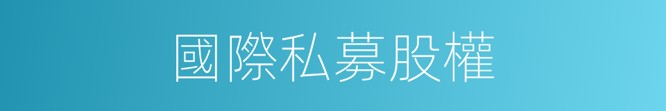 國際私募股權的同義詞