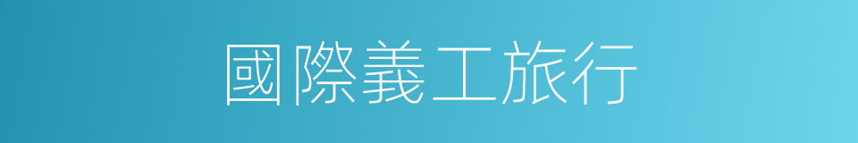 國際義工旅行的同義詞