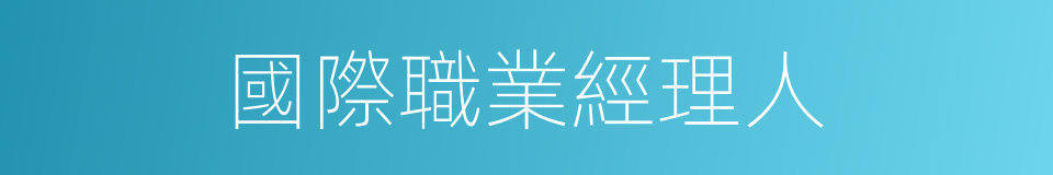 國際職業經理人的同義詞