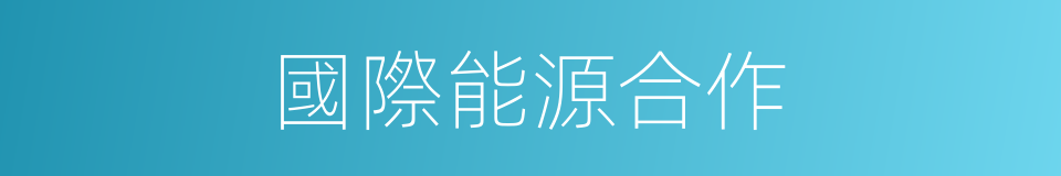 國際能源合作的同義詞