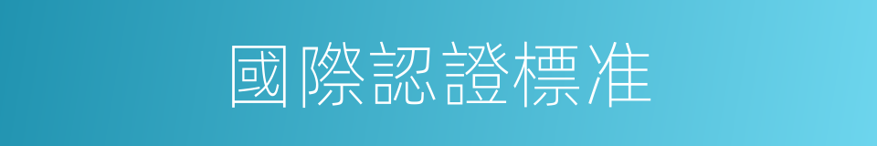 國際認證標准的同義詞