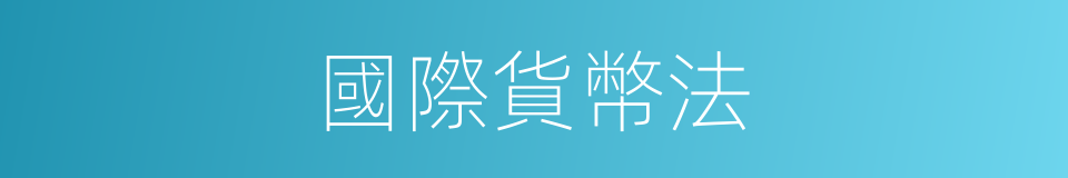 國際貨幣法的同義詞