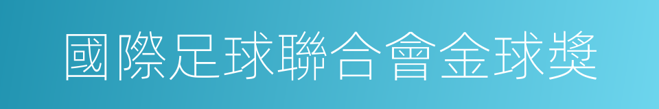 國際足球聯合會金球獎的同義詞