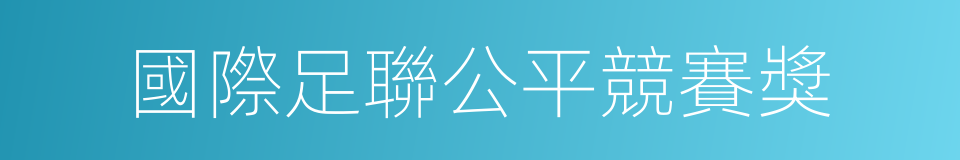 國際足聯公平競賽獎的同義詞