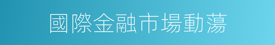 國際金融市場動蕩的同義詞