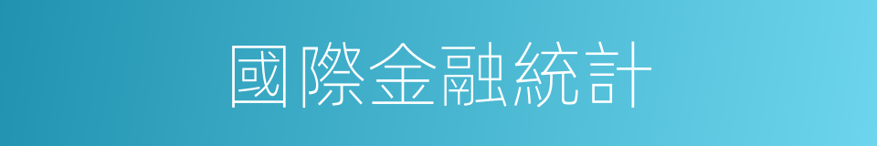 國際金融統計的同義詞