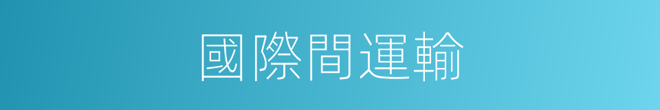 國際間運輸的同義詞