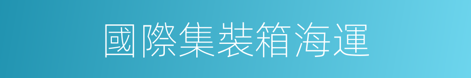 國際集裝箱海運的同義詞