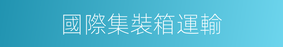 國際集裝箱運輸的同義詞