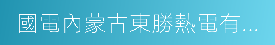 國電內蒙古東勝熱電有限公司的同義詞