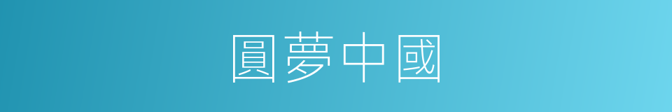 圓夢中國的同義詞