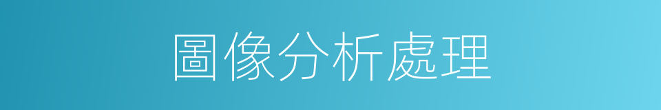 圖像分析處理的同義詞