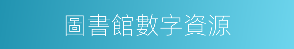 圖書館數字資源的同義詞