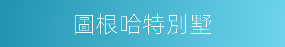 圖根哈特別墅的同義詞