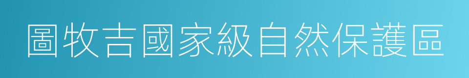 圖牧吉國家級自然保護區的同義詞