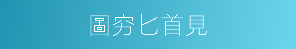 圖穷匕首見的意思
