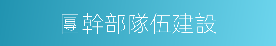 團幹部隊伍建設的同義詞