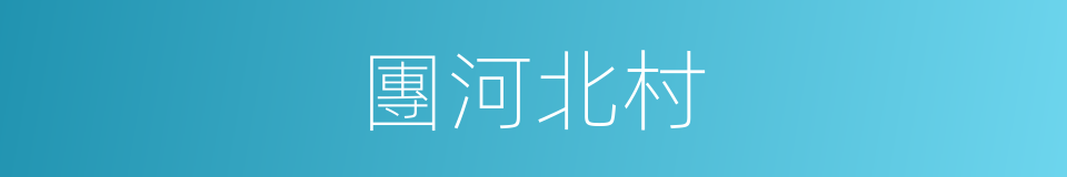 團河北村的同義詞