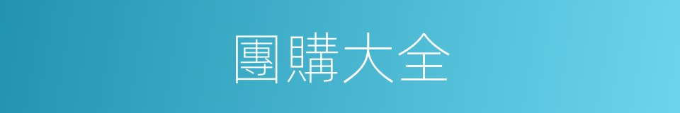 團購大全的同義詞